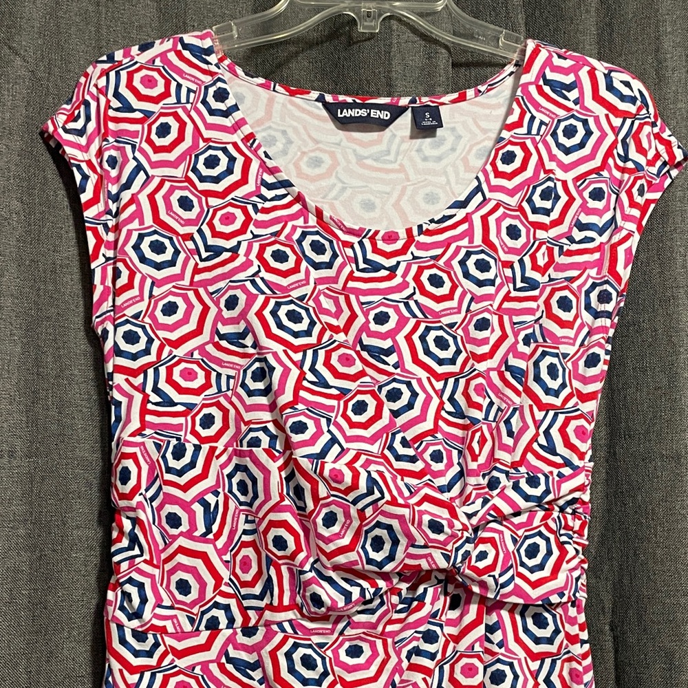 Lands' End Red, Pink, Blue and White Umbrellas Dress - Picture 5 of 5